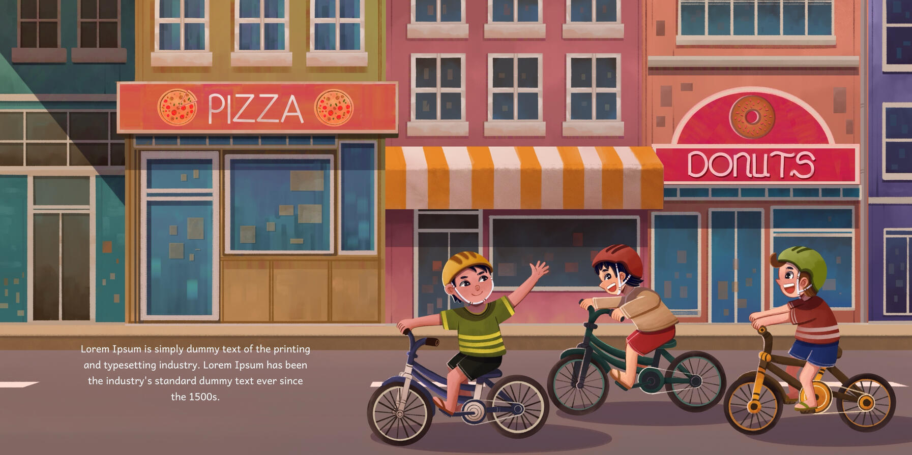 biking together in the city